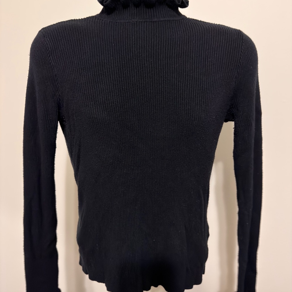 Express Black Ribbed Long Sleeve Top